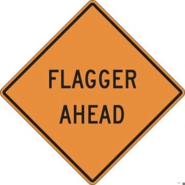 Accuform SAFETY SIGN FLAGGER AHEAD 36 in X 36 in FRK299DP - main